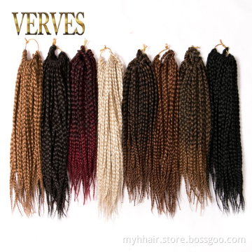 Box Braids Hair ombre Crochet Hair Extensions 22 roots/pack synthetic braiding Burgundy Brown color 18 Inch Crochet Braids